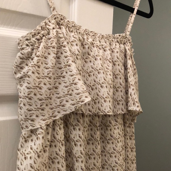Motherhood Maternity Cream and Brown Maxi Dress - Picture 1 of 7